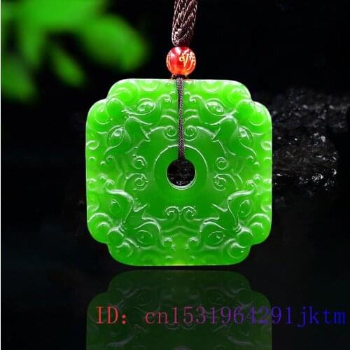 Jade Tiger Pendant Necklace Green Carved Amulet Jewelry Fashion Charm Jadeite Chinese Gifts Natural Double sided