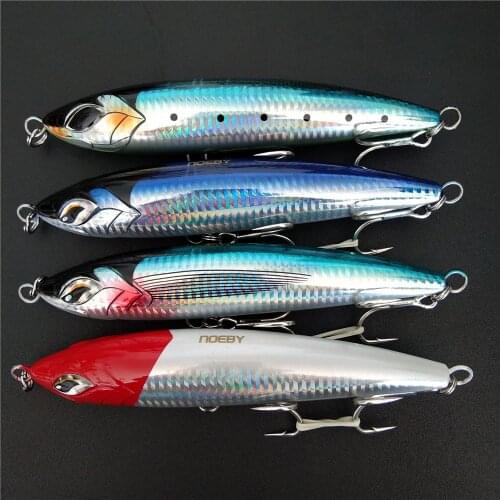 Noeby new 4pcs 16cm 59g Stick Fishing Lure top water Pencil bait Long casting Shad Minnow Artificial Bait Pike Lures
