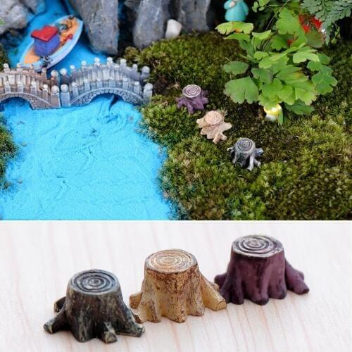 3 Pcs New Crafts Decorations Miniature Multicolour Tree Stump Fairy Terrarium Miniature Tree Stump Garden Fairy Garden Supplies