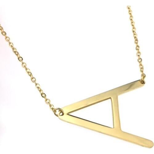 Jaymaxi New 2019 Stainless Steel Pendant Necklace 26 English Letters Hot Sales Gold Color Elegant Alphabet Necklace Gift