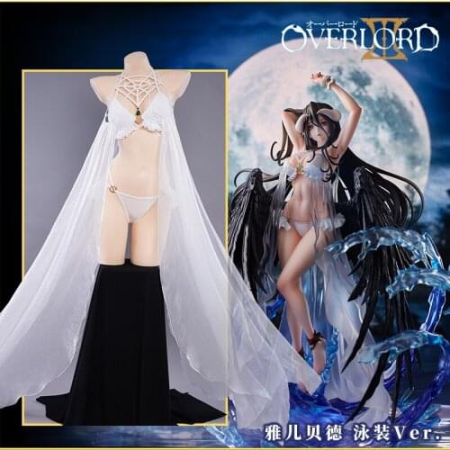 Anime OverLord Albedo Bikini Outfit Sexy Swimdress Party Uniform Role Play Cosplay Costume Women Halloween Free Shipping 2021New
