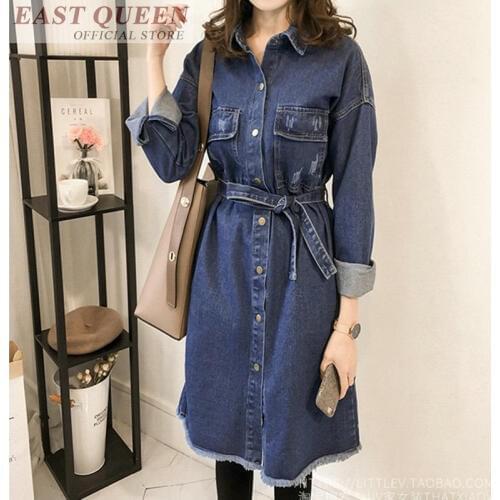 Women spring dress casual turn-down collar long sleeve sashes style dresses for female office ladies a-line dressing DD614 L