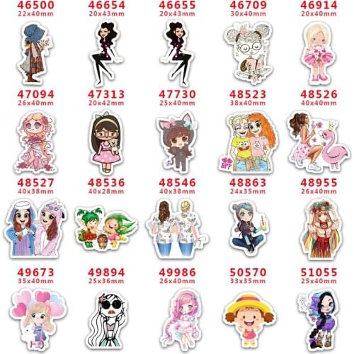 DIY Craft Supplies Sewing Accessories Cartoon Little Girl Printed Planar Resins Mold 10 Pieces. PR-46500