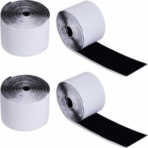 20mm-100mm width Black Self Adhesive Hook And Loop Strips Set With Super Sticky Glue Nylon Fabric Fastener MST03