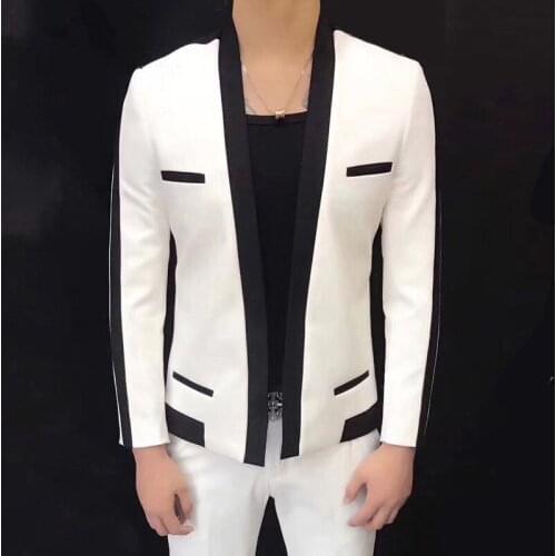 Section Trend Thin Self-cultivation Groom Wedding Mans Suit Veste Homme Costume Hairstyle Division Loose Coat Blazer Masculino