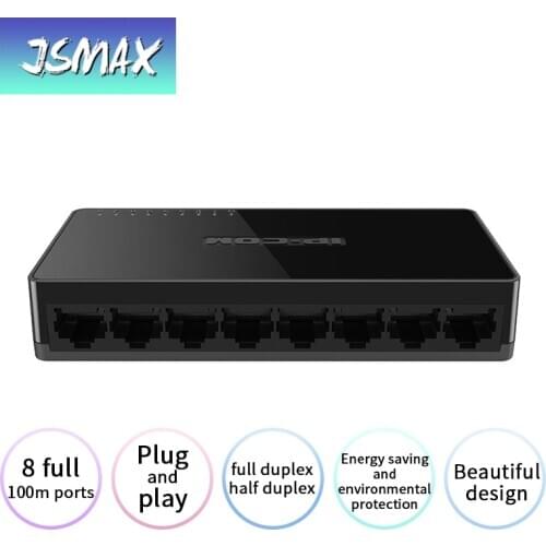 JSMAX JSF1008-S 8 RJ45 Ports 10/100M ethernet switch Network Switch Support Access to Webcam plug and play
