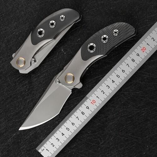 INFINITE villain Flipper folding knife M390 blade zirconium Titanium handle pocket knife camping outdoor survival EDC tools