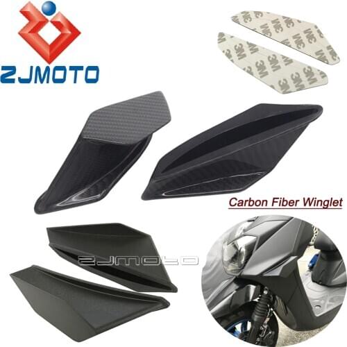 Black Motorcycle Spoiler Winglet Aerodynamic Wing Kit For Honda Yamaha Suzuki Kawasaki Ducati Nmax Aerox 155 PCX Vario CBR