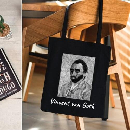 Van Gogh Shopping Bag Graphic Tote Harajuku Shopper Bag Classic Women Capacity Eco Canvas Shoulder Bag Reusable Shopping Bags