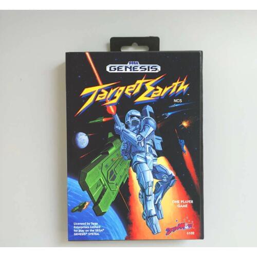 Target Earth - USA Cover With Retail Box 16 Bit MD Game Card for Sega Megadrive Genesis Video Game Console