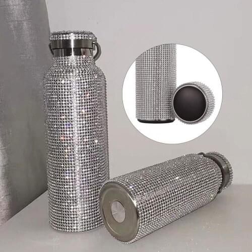 NewSparkling Thermos Bottle Costoso Rhinestone Double Wall Thermal Cup Mug Diamond Thermo Water Bottle Portable For Outdoor