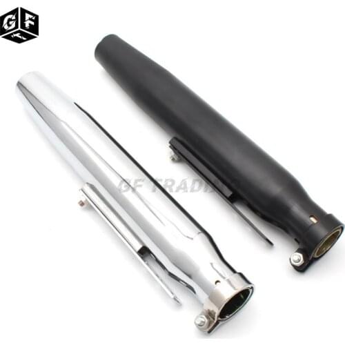 Chrome/black Universal for Harley Bobber Chopper Cafe Racer Racing Motorcycles Tapered Slip-On Metal Exhaust Muffler Pipe