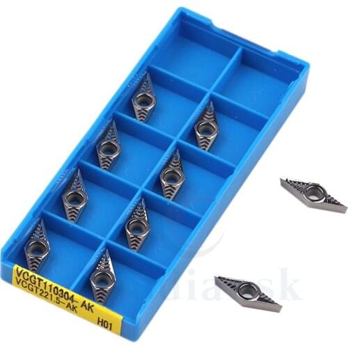 VCGT110304 AK H01 VCGT 110302 AK H01 high quality Carbide Blade cnc Lathe Cutter Aluminum Copper Tool Aluminum Turning Inserts