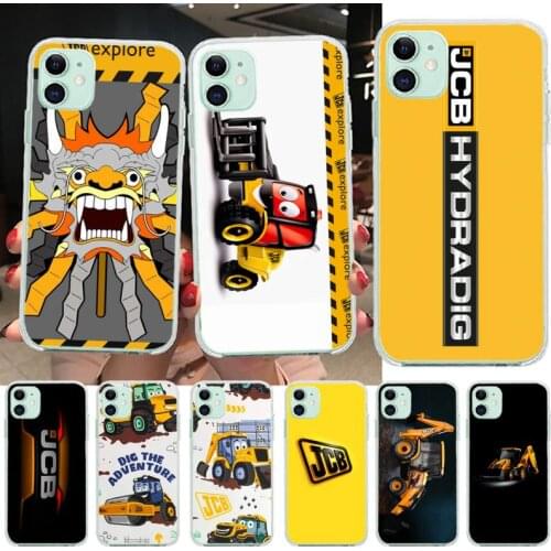 YJZFDYRM JCB excavator Soft black Phone Case for iPhone 11 pro XS MAX 8 7 6 6S Plus X 5S SE 2020 XR cover