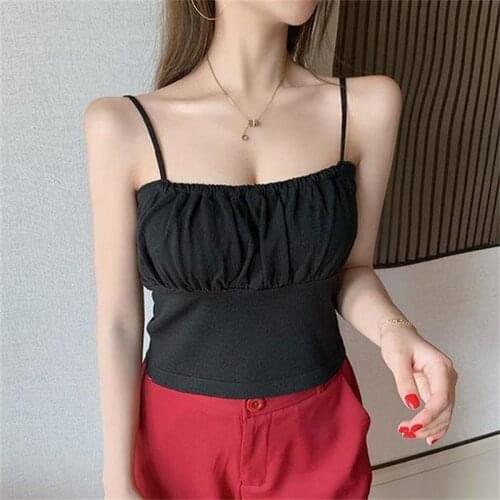 Sexy 2021 Summer Women Tank Top Fashion Ladies Sleeveless Strapless Ruched Slim Crop Top Camisole Female Clothing Vest Tanks
