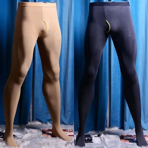 Plus Size Sexy Men Sissy Lingerie Tights Pantyhose 80D Thin Velvet Leggings Elastic Warm Pantyhose Gay Wear Erotic Underwear