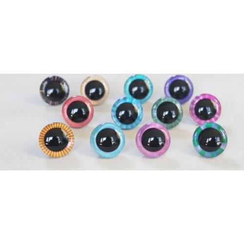 10pcs/lot 9-12-14 16 18 20 25 30 35mm New 3D colorful toy safety eyes doll eyes + back washer for diy plush doll--X12A