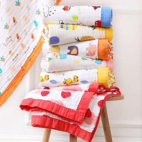 110*110cm / 120*150cm Baby Soft Blanket Gauze Breathable Blanket Bedding Cover Swaddle Kids Six Layers Organic Bath Towel
