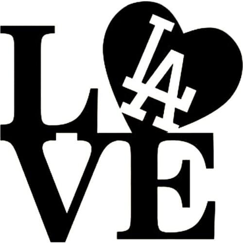 16X16CM LOVE I Love LA Dodgers Baseball Originality Vinyl Decal Car Sticker Car-styling S8-0932
