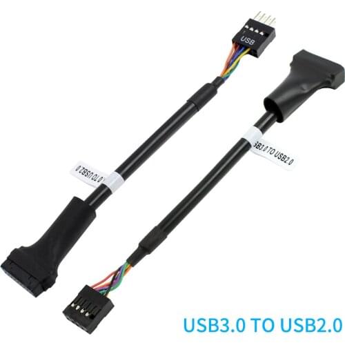 20 Pin USB 3.0 Header Female to 9 Pin USB 2.0 Male Adapter Converter Wire Data Cable For Desktop Computer PC Mainboard