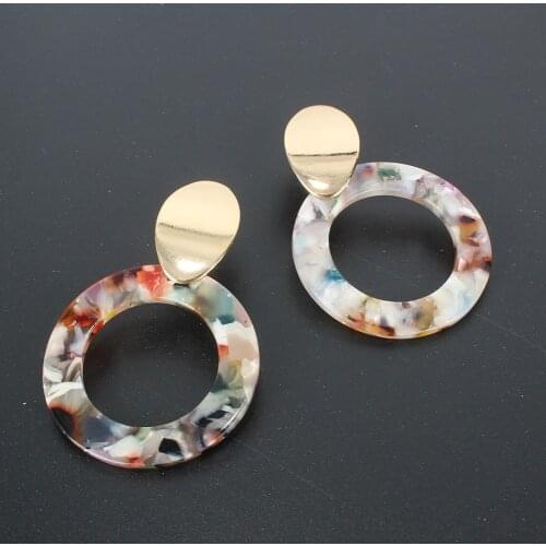 2012 New European Exaggerated Circle Earring Round Circular Acrylic Dangle Drop Earrings for Women Fashion Jewelry Wholesale