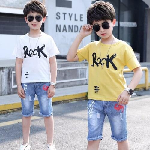 Children Clothing 2021 Summer Boys Clothes T-shirt+Shorts Costume Outfit Kids Clothes For Boys Sport Suit Teenage Clothing Sets