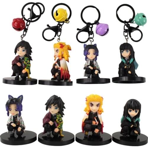 4Pcs Anime Demon Slayer Figure Giyuu Shinobu Kyoujurou Muichirou Q Ver Toys PVC Action Collection Gift