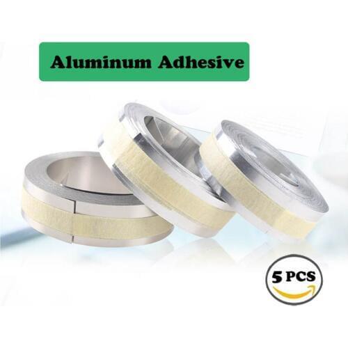 5PKS DYMO 3D 35800 Embossing Adhesive Aluminum Tape with Metal , 1/2-inch, 12-foot Cassette for Dymo M1011