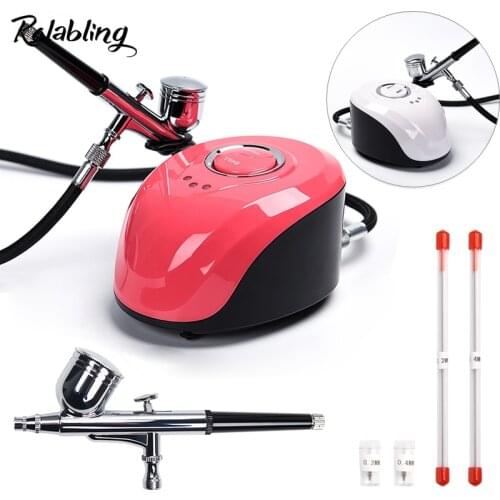 0.2/0.3/0.4mm Dual Action Airbrush With Compressor Spray Guns Airbrush Compressor Set for Nail Art Tattoo Cake Paint Makeup