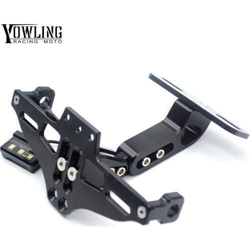 Motorcycle Accessories CNC Rear License Plate Mount Holder with LED Light For Kawasaki Z750 Z750R Z750S R S Z800 /E version