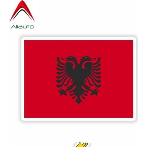 Aliauto Personality Funny Styling Albania Flag Waterproof Sunscreen Anti-UV Reflective Decal Accessories,12cm*8cm