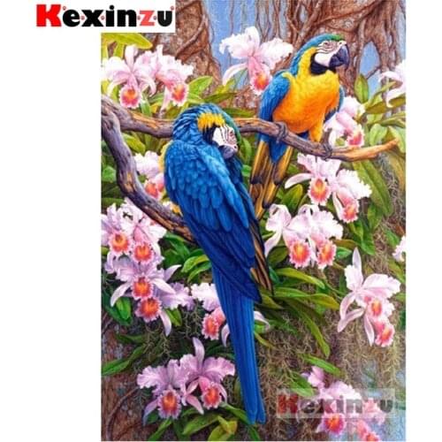 2020 New Full 5D DIY Square/Round Drill Diamond Painting "Parrot flower" 3d Diamond Embroidery Cross Stitch Decor Gift K@887756