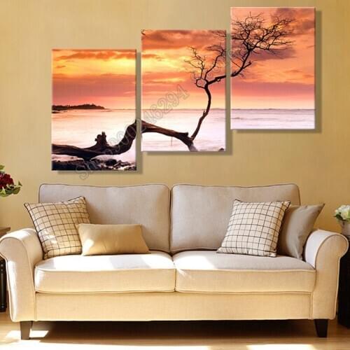 5D Diamond Embroidery Tree and Seaside Natural Landscape Art Diamond Painting Circle DIY Rhinestone New Artcraft Gift FF3817