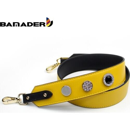 BAMADER Leather Wide Strap Diamond Bag Shoulder Strap High Quality Litchi Pattern Messenger Accessories For Bags Fashion Parts