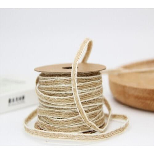 JOJO BOWS 10m Hessian Ribbon With Lace Jute Burlap Roll Gift Packing Party DIY Crafts Supplies Vintage Rustic Wedding Decoration