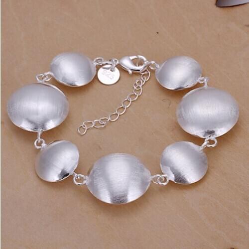 Free Shipping Wholesale silver bracelet, 925 fashion silver plated jewelry Round Head Bracelet /EPQOWSJA FVFITUJS