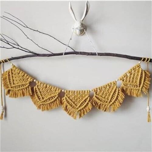 Bohemian Macrame Wall Hanging Fringe Garlands Banner Chic Apartment Dorm Living Room Bedroom Decoration Wall Art Decor Gifts