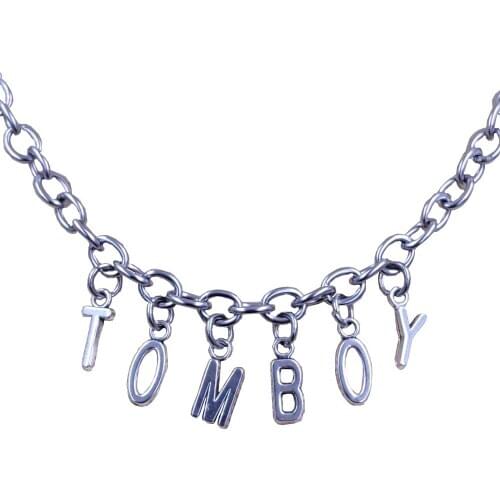 Stainless Steel Customized Letter DIY Chain Necklace Handmade TOMBOY Bad Girls Birthday Women Female Gift Punk Sexy BD016-32