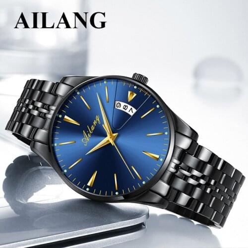 AILANG Fashion Business Sport Sapphire Luminous Calendar Mens Wrist Watch Waterproof Men Watches Luxury Casual Authentic 8618