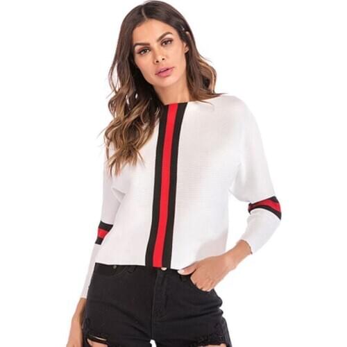 Women Pull Sweaters женские Cвитера Mujer Suéteres Batwing Sleeve Pull Femme O-Neck Autumn Patchwork Streetwear 5 Colors Winter