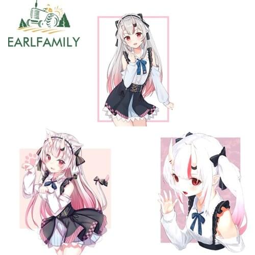 EARLFAMILY 13cm for Hololive Nakiri Ayame Car Stickers Graffiti Decals Refrigerator Waterproof Scratch-Proof Car Accessoires