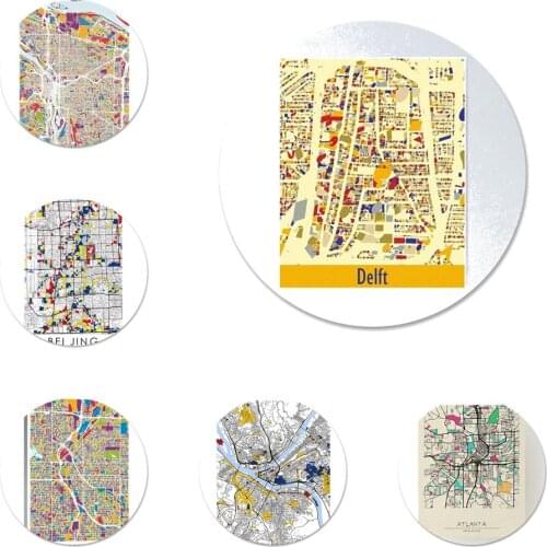 Ins Exclusive European City Map Badge Brooch Pin Accessories For Clothes Backpack Decoration gift