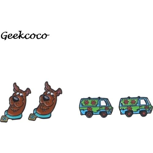 J1845 Cartoon Animal Dog Metal Earring Kawaii Car Enamel Earrings for Women Kids Gift jewelry