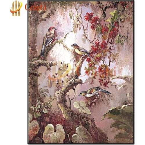 Hot Sale!5D Flowers, birds and trees, natural scenery Full Square Diamond Painting Diamond Mosaic round Diamond Embroidery