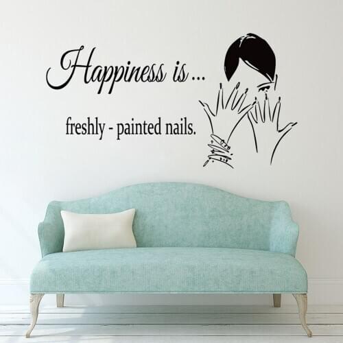 Polish Nail Wall Decal Nails Quote Wall Window Sticker Beauty Murals Art Wall Stickers Vinyl Removable FK-112