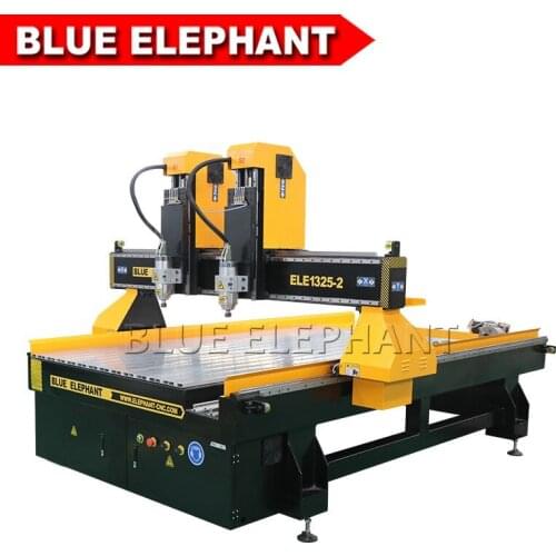 Hot 1325 wood cnc cutting machine for production of road signs with double head and rotary device