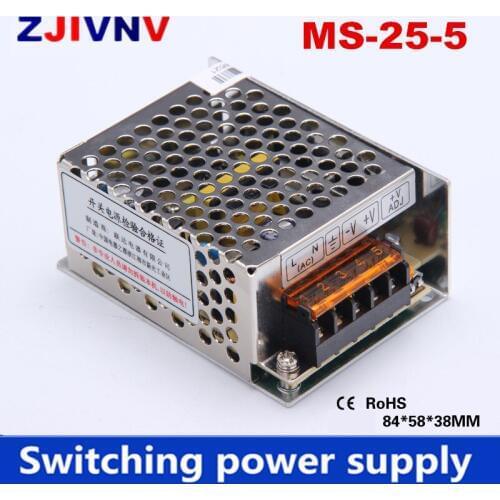 25W Smaller Volume Single Output mini size Switching power supply 5V 5A transformer 220v 5v ac dc mini led power supply MS-25-5