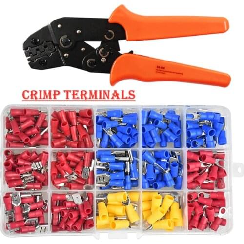 280pcs Pliers Electrical Wire Crimping Tools Tubular Terminals Box Kit & Tongs SN-48B Wire Stripper Crimper Terminal 20-10 AWG