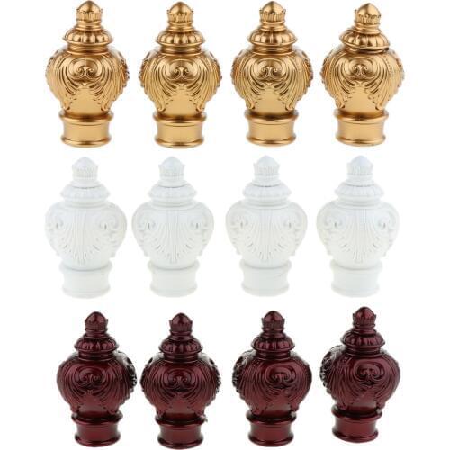 4 Pack Curtain Pole Ends Decorative Curtain Rod End Window Drapery Curtain Rod End Decorative Curtain Rod Ends Drape Rod Finials