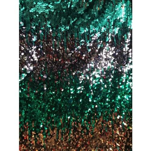 Free shipping,golden+green+Champagne Symphony sequined lace fabric, $19/meter,Width: 1.3 meters, Support wholesale